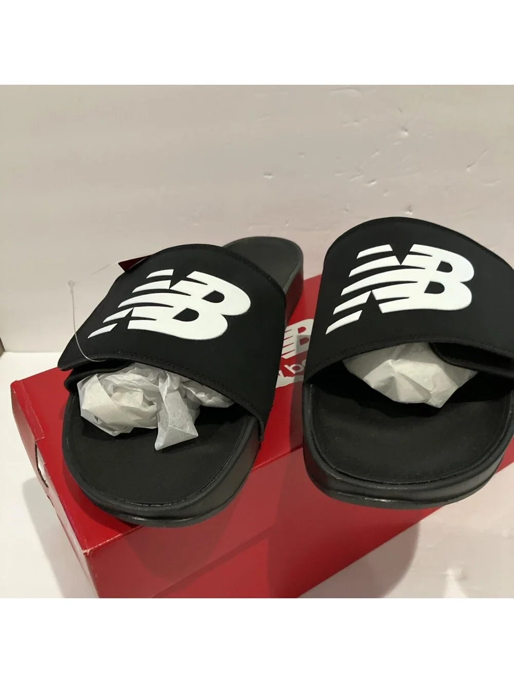 New Balance Fuel Cell Slide Men's Size  13 D Black White Recovery Sandals NEW